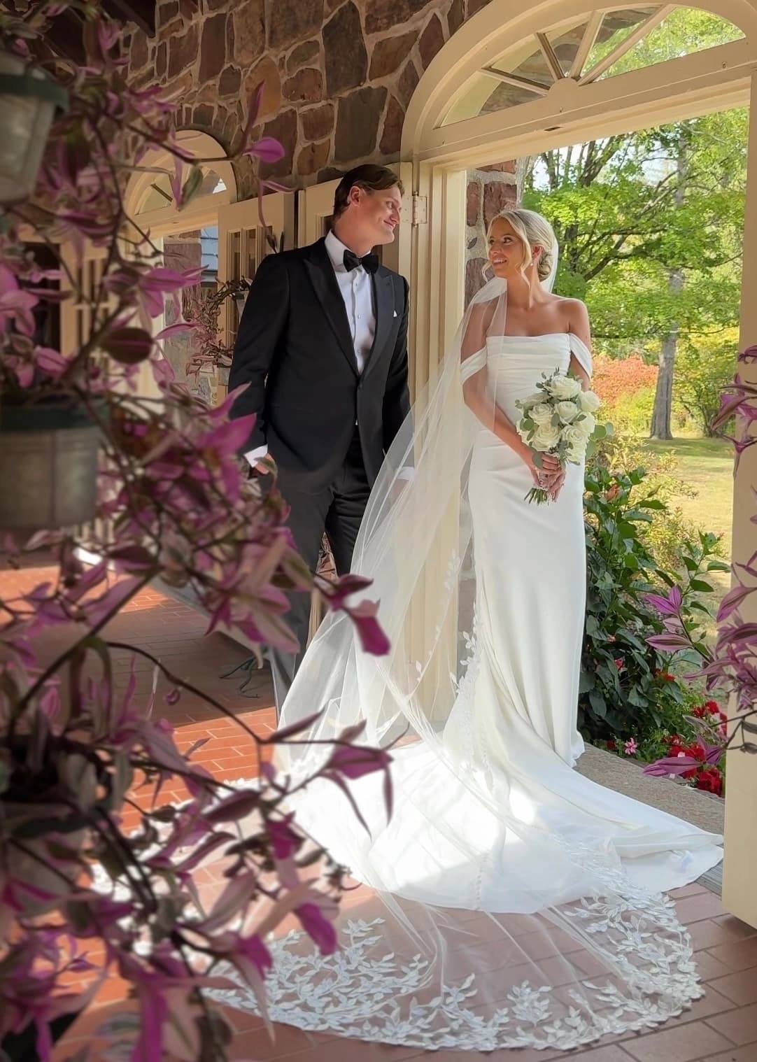 Sarah + Griffin on their wedding day